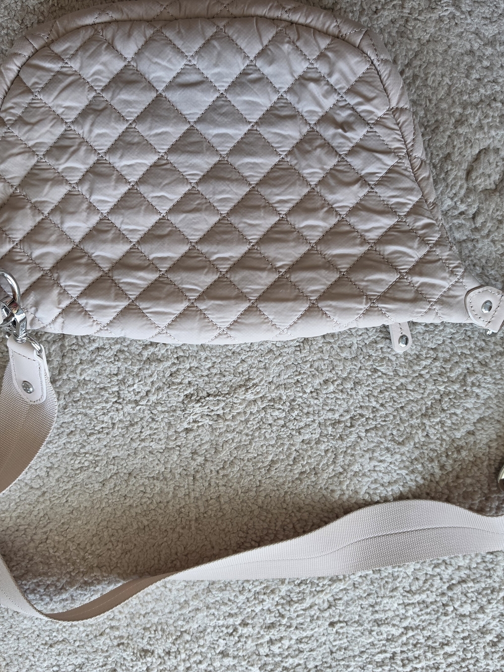 MZ Wallace Cream Quilted Crosby Crossbody Sling - Picture 9 of 13